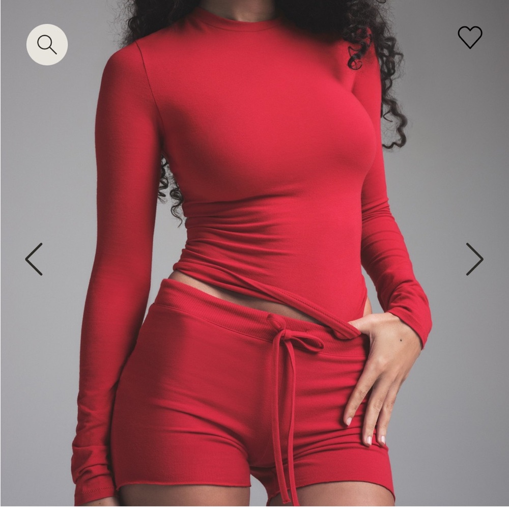 SKIMS Red Long Sleeve Top